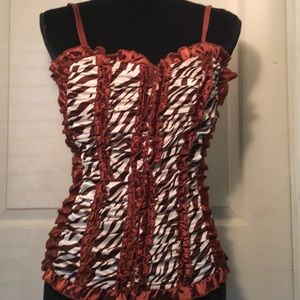 Sexy sassy brown and cream zebra corset